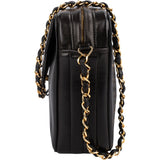 Chanel Lambskin Vertical Quilted Tassel 24K Gold Camera Crossbody Bag