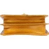 Chanel Crinkled Stitched Patent Leather Chain Around Single Flap Shoulder Bag