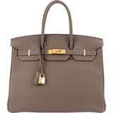 Hermès Taupe Togo Leather Birkin 35 Handbag