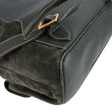 Gucci Green Suede Bamboo Backpack