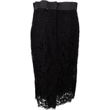 Dolce & Gabbana Black Spitze Lace-Trimmed Skirt (IT42)