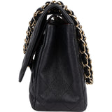 Chanel Quilted Caviar Leather Jumbo Double Flap Crossbody Bag