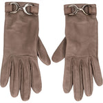 Hermès Brown Leather Horsebit Women Gloves xx maße - vintageandkickz