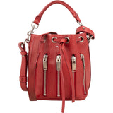 Yves Saint Laurent Red Leather Small Emmannuelle Rider Zipped Bucket Crossbody Handbag