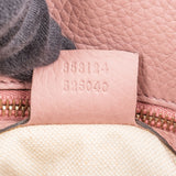 Gucci Pink Pebbled Leather Bamboo Top Handle Handbag