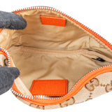 Gucci x The North Face Orange Leather Monogram GG Canvas Belt Bum Bag Crossbody Bag