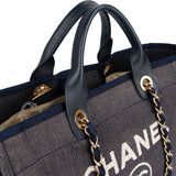 Chanel Denim Deauville Tote Shoulder Handbag