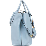 Prada Blue Saffiano Leather Tote Double Handbag