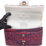 Chanel Quilted Multicolor Tweed and Lambskin Medium Double Flap Shoulder Bag