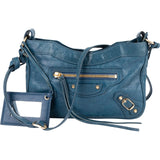Balenciaga Blue Leather Classic Hip Crossbody Bag