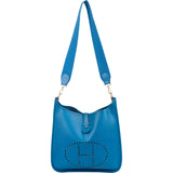 Hermès Bleu Epsom Leather Evelyne GM Crossbody Bag