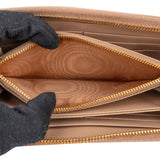 Prada Beige Saffiano Leather Zip Around Wallet
