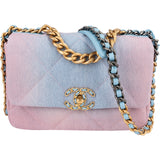 Chanel 19 Quilted Denim Sky Ombre Single Flap Crossbody Bag