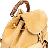 Gucci Suede Bamboo Drawstring Backpack