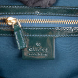 Gucci Monogram Patent Leather Horsebit Boston Handbag