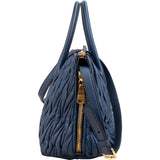 Miu Miu Blue Quilted Matelassé Nappa Leather Handbag