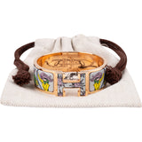 Hermès Gold Tone Enamel Les Mustangs II Clic H Bracelet