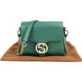 Gucci Grained Leather Interlocking GG Shoulder Crossbody Bag