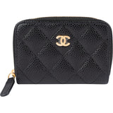 Chanel Quilted Caviar Leather Zipped CC Coin Purse Wallet