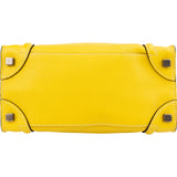 Celine Yellow Drummed Calfskin Luggage Handbag