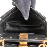 Fendi Black Leather Peekaboo Mini Handbag