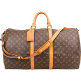 Louis Vuitton Monogram Canvas Keepall 55 Bandoulière Travel Bag