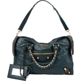 Balenciaga Petrol Leather City Handbag