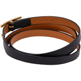 Hermès Black Leather Behapi Belt Triple Tour Bracelet