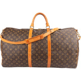 Louis Vuitton Monogram Canvas Keepall 60 Bandoulière Travel Bag