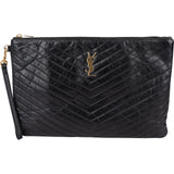Saint Laurent Quilted Leather Clutch
