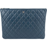 Chanel Quilted Lambskin CC Pouch Clutch