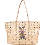 MCM Monogram Visetos Zoo Rabbit  Liz Shopper Shoulder Bag