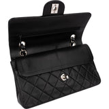 Chanel Quilted Lambskin Palladium Small Double Flap Shoulder Bag