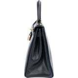 Hermès Blue Boxcalf Leather Kelly 28 Handbag