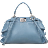 Fendi Leather Small Peekaboo Wave Handbag