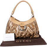 Gucci Monogram GG Coated Metallic Canvas Abbey D-Ring Shoulder Bag