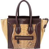 Céline Python Leather Tricolor Luggage Tote Handbag