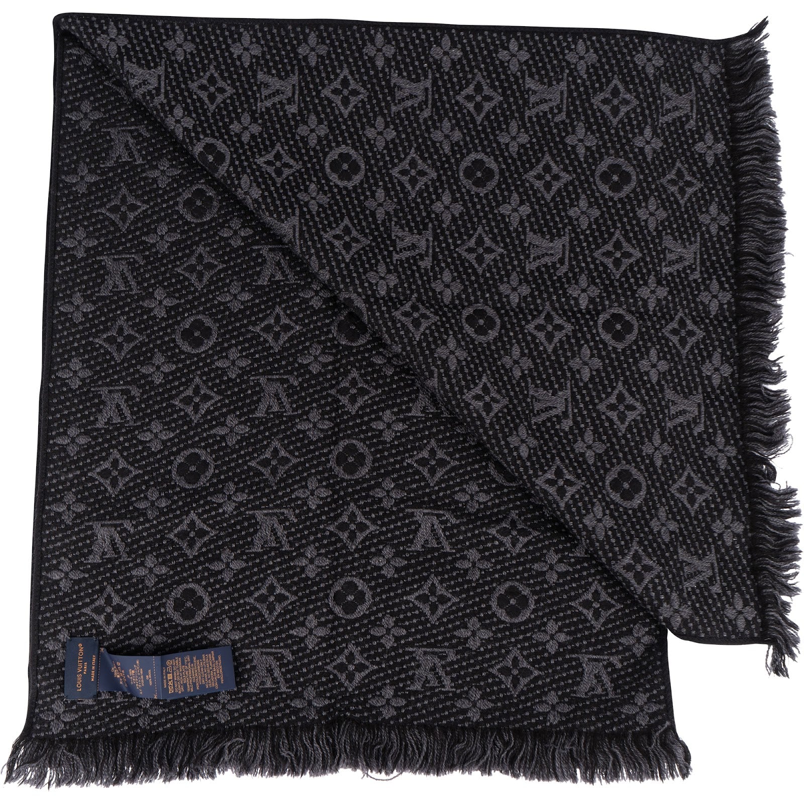 [🔄️B19 / F32] Louis Vuitton Wool Monogram Classic Schal Scarf - vintageandkickz
