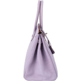 Hermès Lilac Chevre Mysore Leather Palladium Birkin 30 Handbag