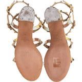 Valentino Multicolor Leather Rockstud Caged Block Heel Sandals (35)