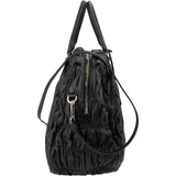 Prada Black Matelassé Nappa Leather Gaufre Hobo Handbag
