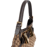 Gucci Monogram GG Large Buckle Hobo Shoulder Bag