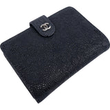 Chanel Embossed Dots Suede Compact Wallet
