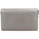Prada Grey Saffiano Leather Lock Crossbody Bag