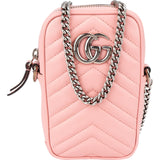 Gucci Matelassé Leather GG Marmont Mini Vertical Crossbody Bag