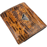 Prada Lizard Leather Triangle Bifold Wallet