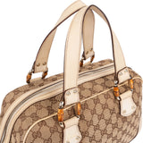 Gucci Monogram GG Diana Bamboo Boston Handbag