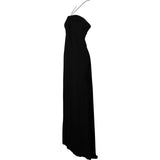 Celine Black Neckholder Maxi Gown Dress (M)