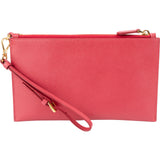 Prada Pink Saffiano Leather Small Pochette Wristlet Clutch