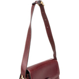 Celine Bordeaux Bocalf Flap Triomphe Shoulder Bag